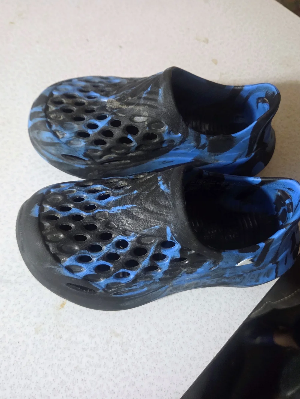 Kids Black and Blue Slip-On Water Shoes - Easy On/Off